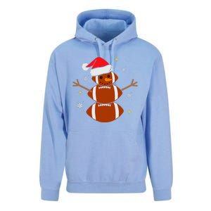 Christmas Football Snowman Football Christmas  Unisex Surf Hoodie