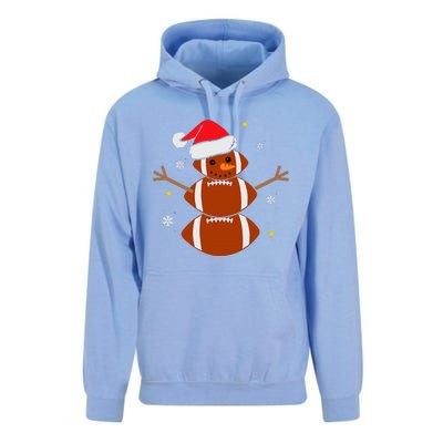 Christmas Football Snowman Football Christmas  Unisex Surf Hoodie