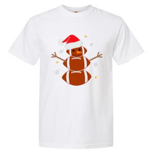 Christmas Football Snowman Football Christmas  Garment-Dyed Heavyweight T-Shirt