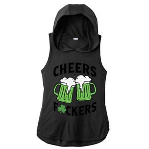 Cheers Fckers St Patricks Day Beer Drinking Funny Gift Ladies PosiCharge Tri-Blend Wicking Draft Hoodie Tank