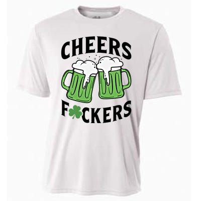 Cheers Fckers St Patricks Day Beer Drinking Funny Gift Cooling Performance Crew T-Shirt