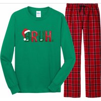 Christmas Funny Saying Bruh Meme Matching Xmas Gift Long Sleeve Pajama Set