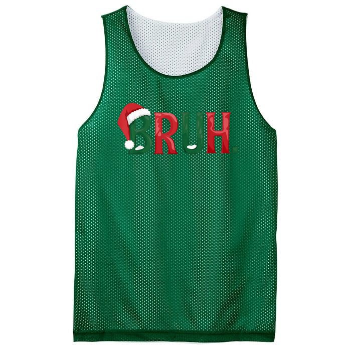 Christmas Funny Saying Bruh Meme Matching Xmas Gift Mesh Reversible Basketball Jersey Tank