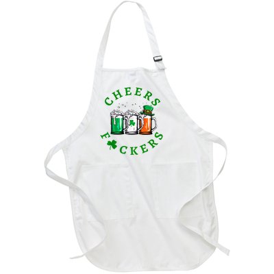 Cheers Fuckers St Patricks Day Ireland Beer Drinking Mugs Gift Full-Length Apron With Pockets