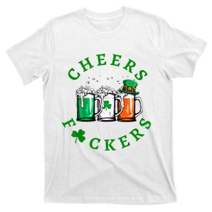 Cheers Fuckers St Patricks Day Ireland Beer Drinking Mugs Gift T-Shirt