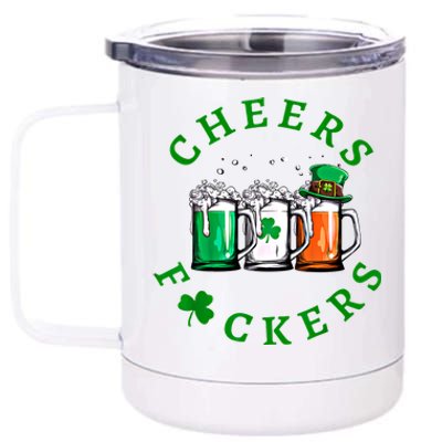 Cheers Fuckers St Patricks Day Ireland Beer Drinking Mugs Gift 12 oz Stainless Steel Tumbler Cup