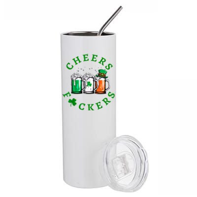 Cheers Fuckers St Patricks Day Ireland Beer Drinking Mugs Gift Stainless Steel Tumbler