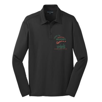 Caring For Special Deliveries Nicu Nurse Christmas Silk Touch Performance Long Sleeve Polo