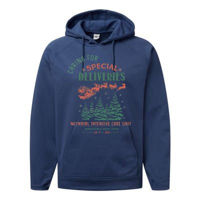 Caring For Special Deliveries Nicu Nurse Christmas Performance Fleece Hoodie