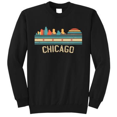 Chicago Flag Skyline Vintage Illinois City Sweatshirt