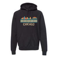 Chicago Flag Skyline Vintage Illinois City Premium Hoodie