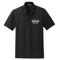 Chicago Flag Skyline Vintage Illinois City Dry Zone Grid Polo