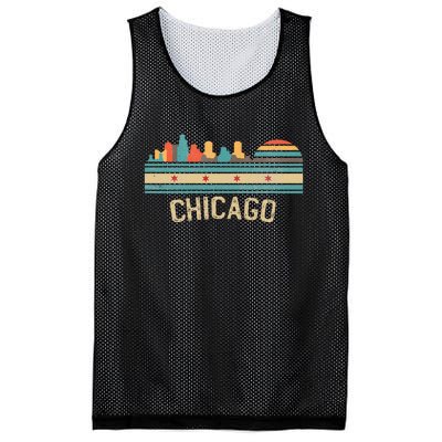 Chicago Flag Skyline Vintage Illinois City Mesh Reversible Basketball Jersey Tank