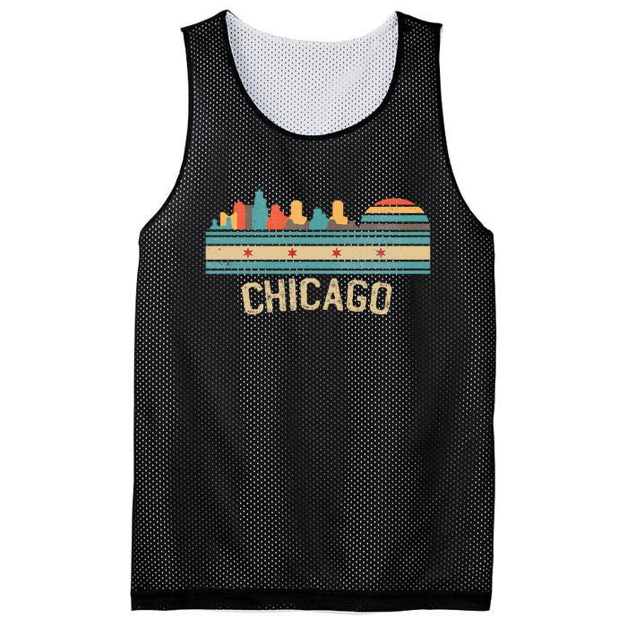 Chicago Flag Skyline Vintage Illinois City Mesh Reversible Basketball Jersey Tank