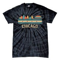 Chicago Flag Skyline Vintage Illinois City Tie-Dye T-Shirt