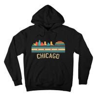 Chicago Flag Skyline Vintage Illinois City Tall Hoodie