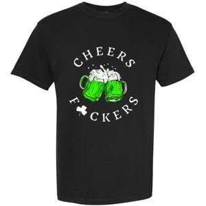 Cheers Fckers St Patricks Day Women Beer Drinking Garment-Dyed Heavyweight T-Shirt