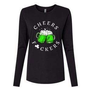 Cheers Fckers St Patricks Day Women Beer Drinking Womens Cotton Relaxed Long Sleeve T-Shirt