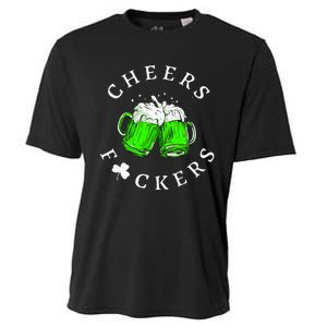 Cheers Fckers St Patricks Day Women Beer Drinking Cooling Performance Crew T-Shirt