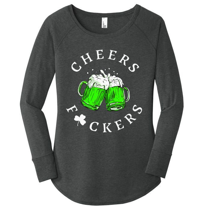 Cheers Fckers St Patricks Day Women Beer Drinking Women's Perfect Tri Tunic Long Sleeve Shirt