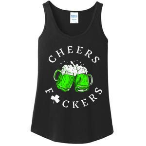 Cheers Fckers St Patricks Day Women Beer Drinking Ladies Essential Tank