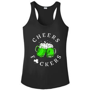 Cheers Fckers St Patricks Day Women Beer Drinking Ladies PosiCharge Competitor Racerback Tank