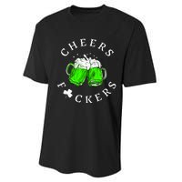 Cheers Fckers St Patricks Day Women Beer Drinking Performance Sprint T-Shirt