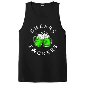 Cheers Fckers St Patricks Day Women Beer Drinking PosiCharge Competitor Tank