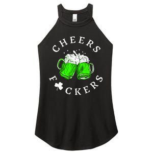 Cheers Fckers St Patricks Day Women Beer Drinking Women's Perfect Tri Rocker Tank