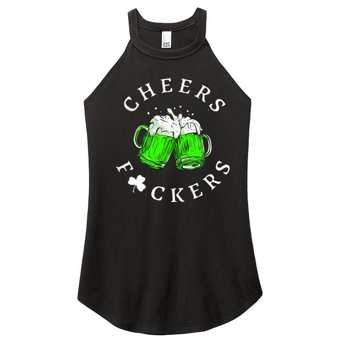 Cheers Fckers St Patricks Day Women Beer Drinking Women's Perfect Tri Rocker Tank