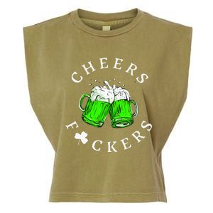 Cheers Fckers St Patricks Day Women Beer Drinking Garment-Dyed Women's Muscle Tee