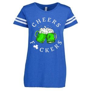 Cheers Fckers St Patricks Day Women Beer Drinking Enza Ladies Jersey Football T-Shirt