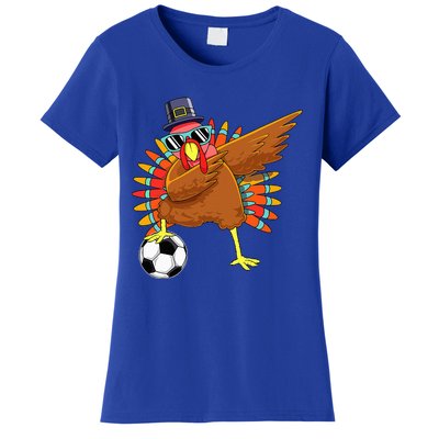 Cute Funny Soccer Thanksgiving Dabbing Turkey Dab  Women's T-Shirt