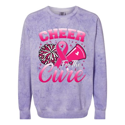 Cheer For Sport Breast Cancer Awareness Cheerleader Colorblast Crewneck Sweatshirt