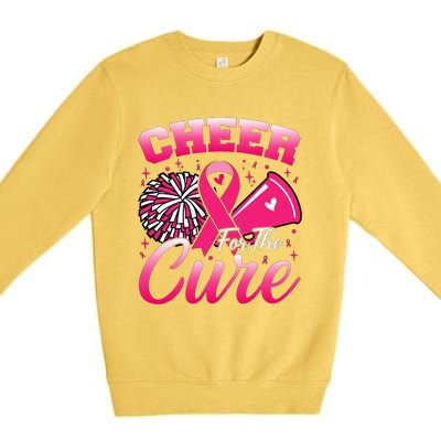 Cheer For Sport Breast Cancer Awareness Cheerleader Premium Crewneck Sweatshirt