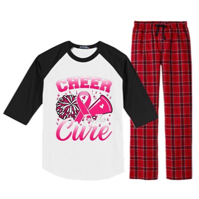 Cheer For Sport Breast Cancer Awareness Cheerleader Raglan Sleeve Pajama Set