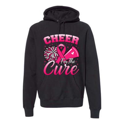 Cheer For Sport Breast Cancer Awareness Cheerleader Premium Hoodie