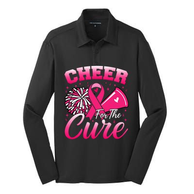 Cheer For Sport Breast Cancer Awareness Cheerleader Silk Touch Performance Long Sleeve Polo