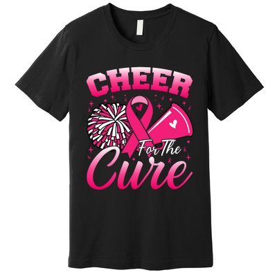 Cheer For Sport Breast Cancer Awareness Cheerleader Premium T-Shirt