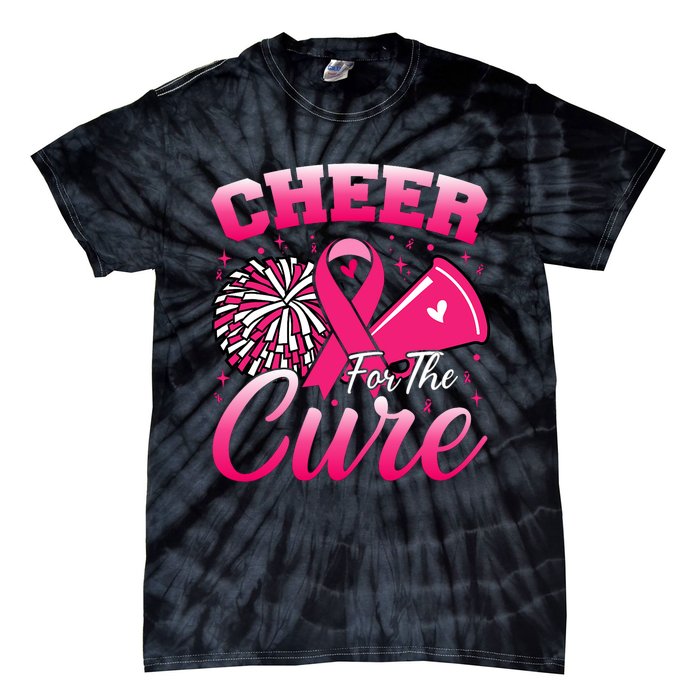 Cheer For Sport Breast Cancer Awareness Cheerleader Tie-Dye T-Shirt