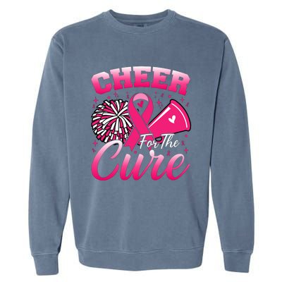 Cheer For Sport Breast Cancer Awareness Cheerleader Garment-Dyed Sweatshirt