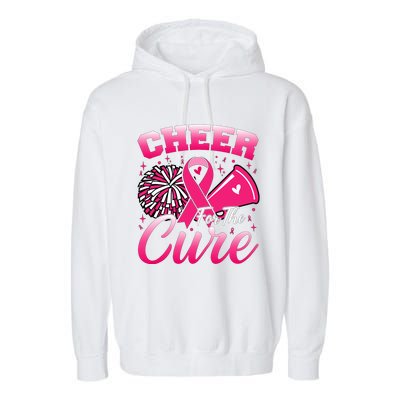 Cheer For Sport Breast Cancer Awareness Cheerleader Garment-Dyed Fleece Hoodie