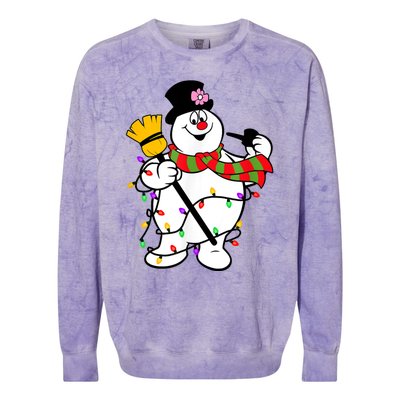 Cute Frosty Snowman Funny Christmas Snowmen Gifts For Family Colorblast Crewneck Sweatshirt