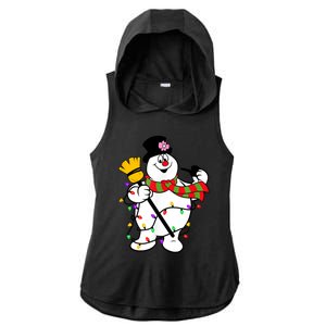 Cute Frosty Snowman Funny Christmas Snowmen Gifts For Family Ladies PosiCharge Tri-Blend Wicking Draft Hoodie Tank