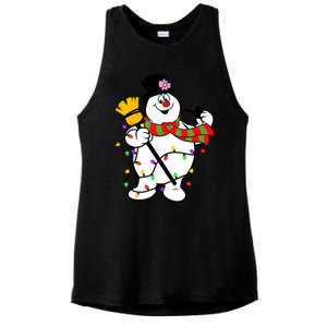 Cute Frosty Snowman Funny Christmas Snowmen Gifts For Family Ladies PosiCharge Tri-Blend Wicking Tank