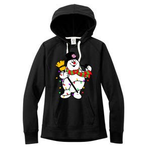 Cute Frosty Snowman Funny Christmas Snowmen Gifts For Family Women's Fleece Hoodie