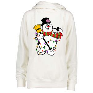 Cute Frosty Snowman Funny Christmas Snowmen Gifts For Family Womens Funnel Neck Pullover Hood