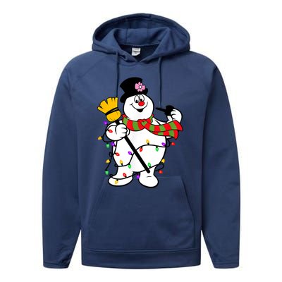 Cute Frosty Snowman Funny Christmas Snowmen Gifts For Family Performance Fleece Hoodie