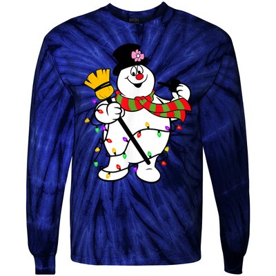 Cute Frosty Snowman Funny Christmas Snowmen Gifts For Family Tie-Dye Long Sleeve Shirt