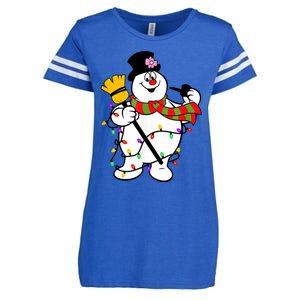 Cute Frosty Snowman Funny Christmas Snowmen Gifts For Family Enza Ladies Jersey Football T-Shirt